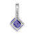 14k White Gold Cushion Tanzanite and Diamond Pendant