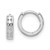14k White Gold Cut-out Design Hinged Hoop Earrings