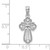 14K White Gold Cut-Out Polished and Textured Cross Charm