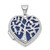 14k White Gold Cut-out Tree of Life with Blue Fabric Interior 18mm Heart Locket