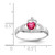 14k White Gold CZ July Birthstone Claddagh Heart Ring