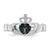 14k White Gold CZ June Birthstone Claddagh Heart Ring