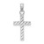 14k White Gold D/C Cross Pendant