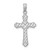 14K White Gold D/C Striped Cross Charm