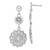 14K White Gold D/C Sunflower Style Double Drop  Earrings