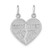14k White Gold DAUGHTER-MOM Break-apart Heart Charm