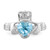 14k White Gold December CZ Birthstone Claddagh Ring