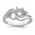 14k White Gold Diamond / Two 6x4 Oval Gemstone Ring Mounting