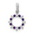 14k White Gold Diamond and .08 Amethyst Fancy Circle Pendant