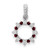 14k White Gold Diamond and .08 Garnet Fancy Circle Pendant