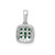 14k White Gold Diamond and .19 Emerald Square Halo Pendant