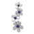 14k White Gold Diamond and .19 Sapphire 4 Flowers Pendant