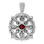 14k White Gold Diamond and .25 Garnet Fancy Pendant