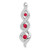 14k White Gold Diamond and .25 Ruby Twisted 3-stone Chain Slide