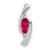 14k White Gold Diamond and .31 Ruby Pendant
