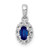 14k White Gold Diamond and .32 Sapphire Oval Halo Pendant