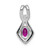 14k White Gold Diamond and .62 Oval Ruby Pendant