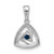 14k White Gold Diamond and Blue Sapphire Triangle Pendant