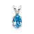 14K White Gold Diamond and Blue Topaz Birthstone Pendant