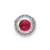 14k White Gold Diamond and Cabochon .38 Ruby Halo Chain Slide