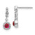 14k White Gold Diamond and Cabochon Ruby Earrings - EM-1027C292-1207