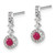 14k White Gold Diamond and Cabochon Ruby Earrings - EM-1027C292-1207