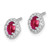 14k White Gold Diamond and Cabochon Ruby Earrings - EM-4DFB9B94-7350