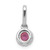 14k White Gold Diamond and Cabochon Ruby Halo Pendant - PM-D1B2A0A0-9670