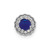 14k White Gold Diamond and Cabochon Sapphire Chain Slide
