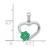 14k White Gold Diamond and Emerald Heart and Flower Pendant