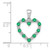 14k White Gold Diamond and Emerald Heart Pendant