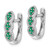 14k White Gold Diamond and Emerald Hinged Earrings