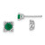 14k White Gold Diamond and Emerald Stud w/ Jacket Earrings - EM-086484F7-4105