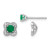 14k White Gold Diamond and Emerald Stud w/ Jacket Earrings - EM-D7BC2F64-5227
