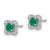 14k White Gold Diamond and Emerald Stud w/ Jacket Earrings - EM-D7BC2F64-5227