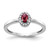 14k White Gold Diamond and Oval Cabochon Garnet Ring