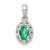 14k White Gold Diamond and Oval Emerald Halo Pendant - PM-3B73FC82-5941
