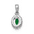14k White Gold Diamond and Oval Emerald Halo Pendant - PM-3B73FC82-5941