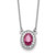14k White Gold Diamond and Oval Ruby 18 inch Necklace - PM-011E7D76-7675