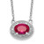 14k White Gold Diamond and Oval Ruby 18 inch Necklace - PM-B2361DCE-8492
