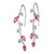 14k White Gold Diamond and Pink Sapphire Earrings - EM-5A7AAD51-3814