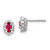 14k White Gold Diamond and Ruby Oval Halo Earrings