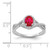 14k White Gold Diamond and Ruby Oval Halo Ring