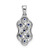14k White Gold Diamond and Sapphire Fancy Twisted Pendant