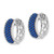 14k White Gold Diamond and Sapphire Hinged Hoop Earrings - EM-9CC38348-4806
