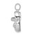 14k White Gold Diamond Baby Girl Shoe Pendant