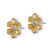 14k White Gold Diamond Citrine Flower Earrings