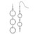 14k White Gold Diamond Cut Circle Dangle Earrings