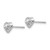 14K White Gold Diamond Cut Puffed Heart Post Stud Earrings