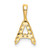 14k 1/8 carat Lab Grown Diamond VS/SI+ G+ Complete Letter A Initial Pendant